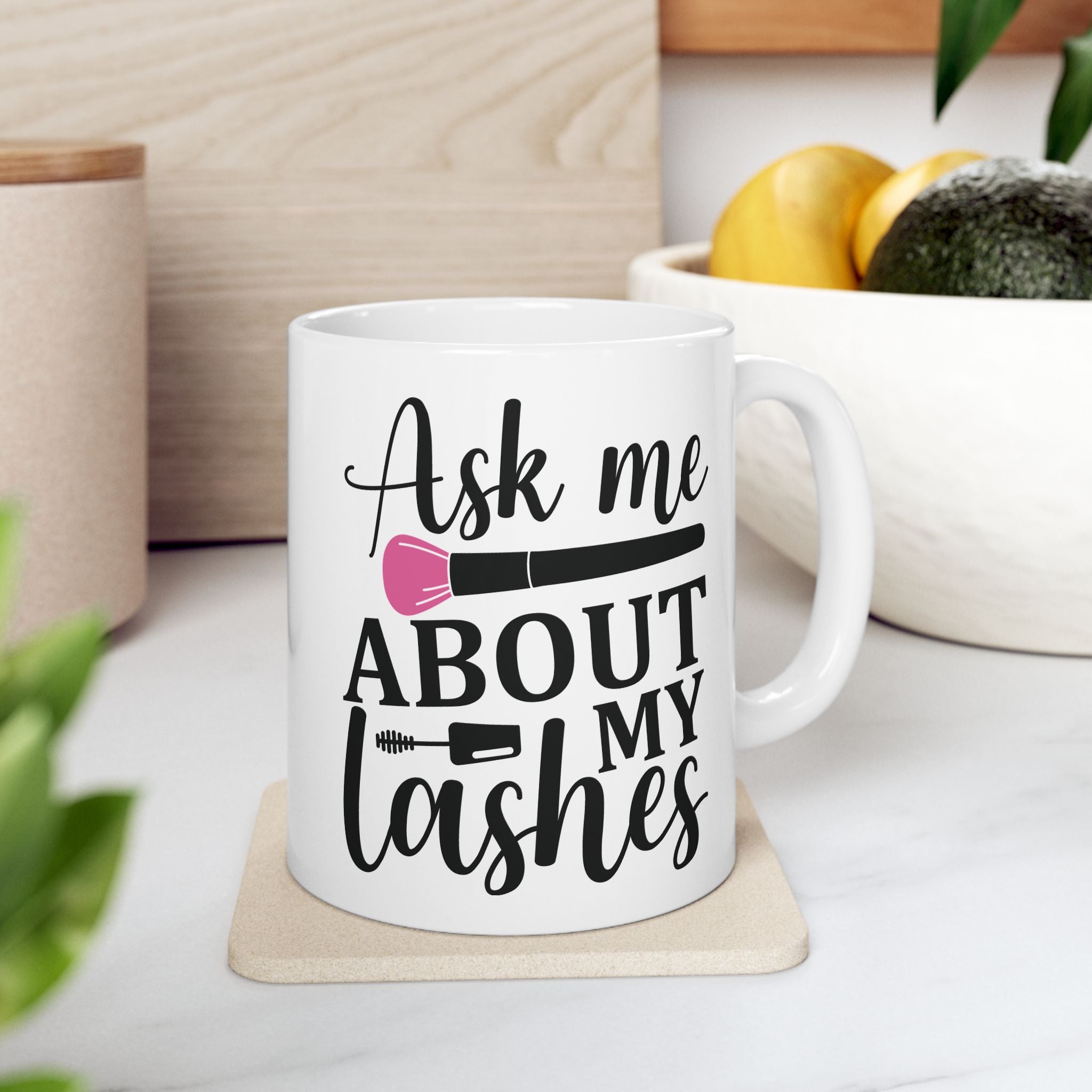 Ask Me About My Lashes - Ceramic Mug, (11oz, 15oz)
