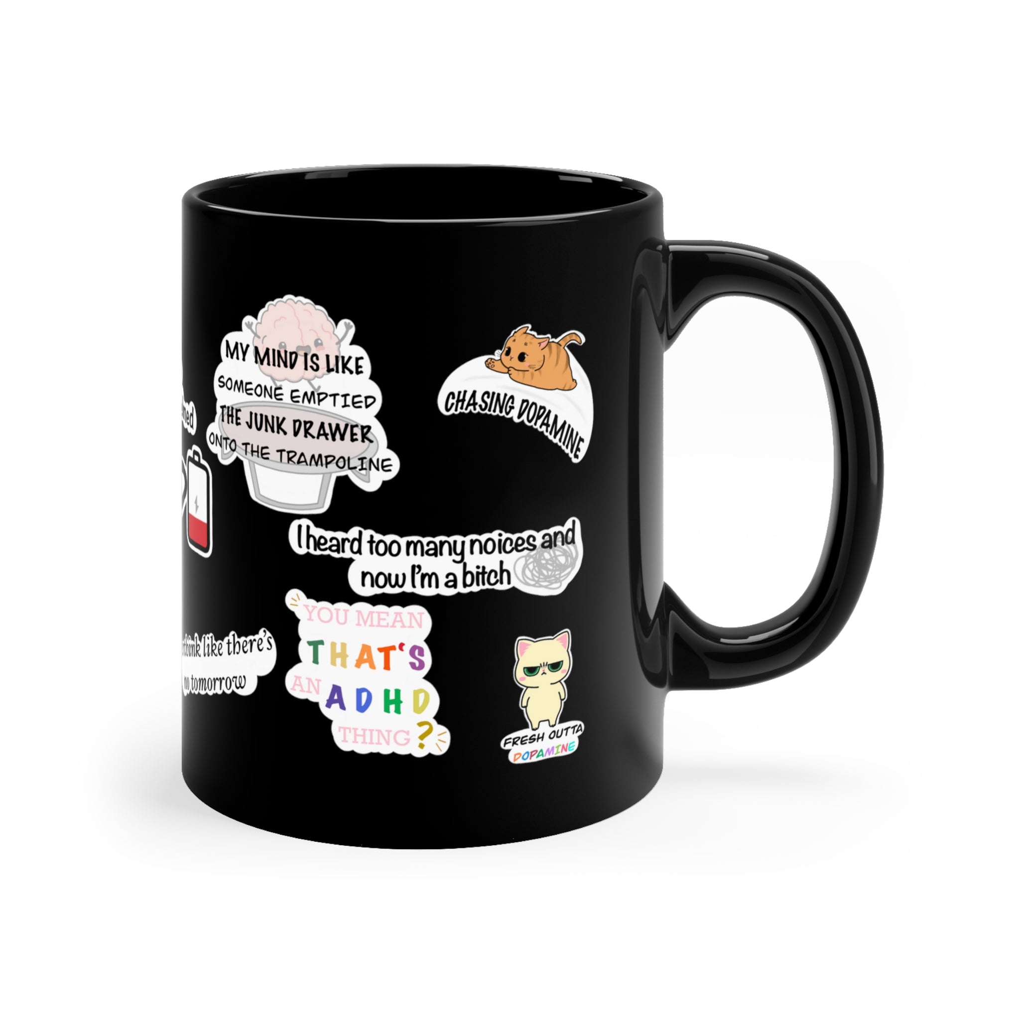 ADHD 11oz Black Mug