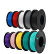 Set of spools of filament in various colors
