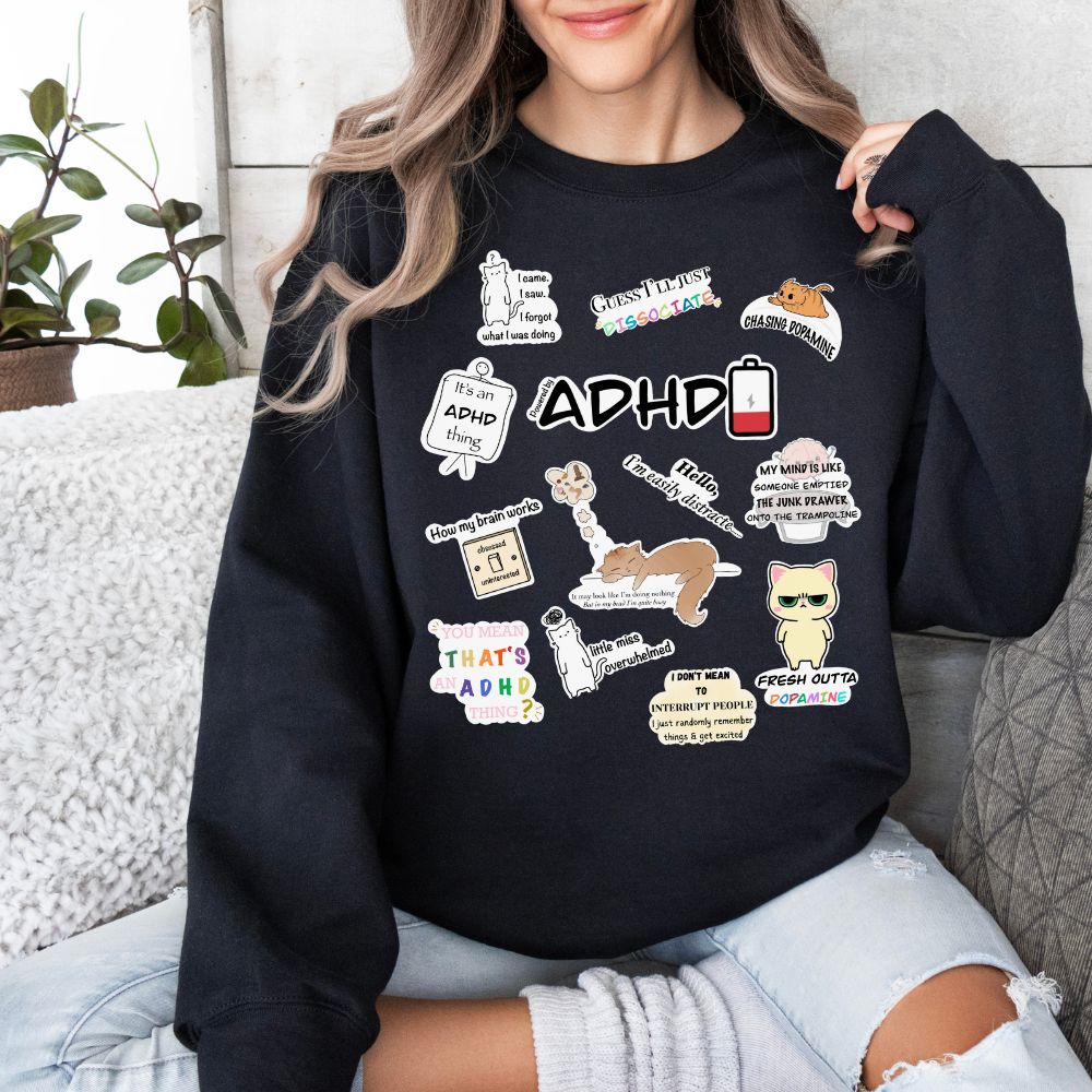 ADHD Brain Graffiti Sticker - Sweatshirts