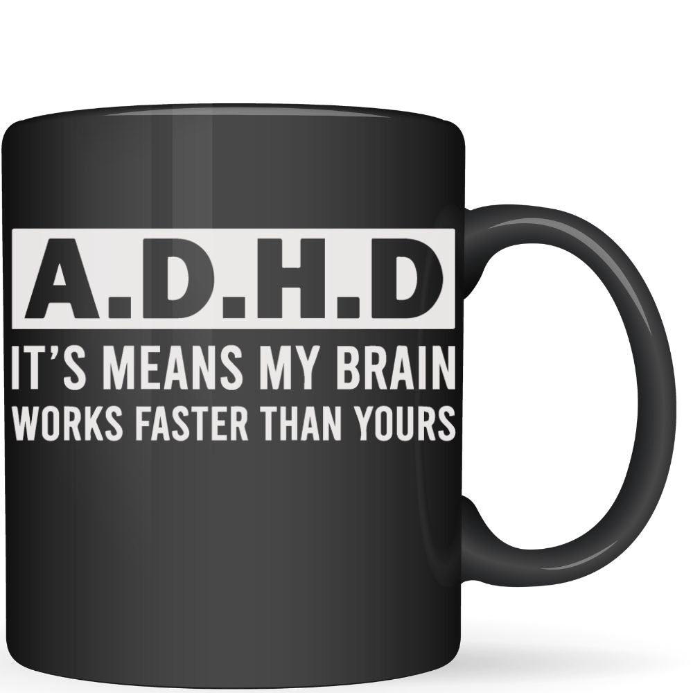 ADHD Brain Mug 11oz - Black Color