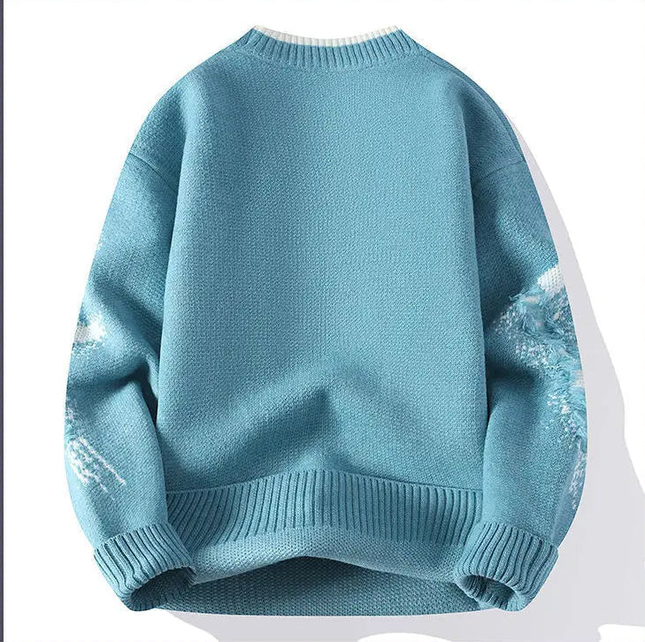 Blue sweater on a white background