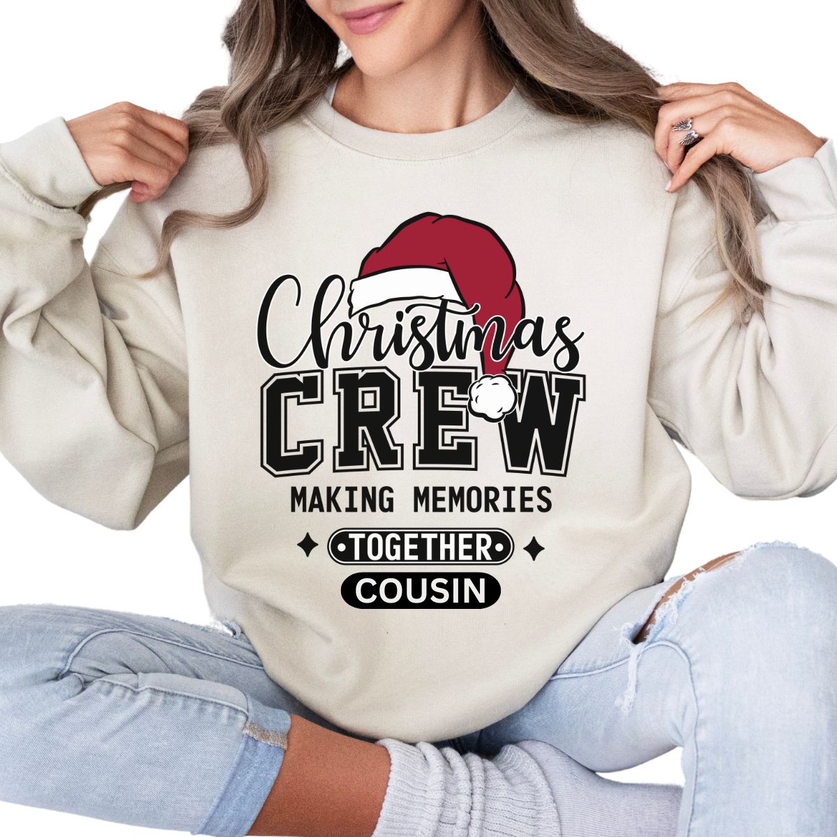 Christmas Crew, Making Memories Together - COUSIN | Crewneck Sweatshirt