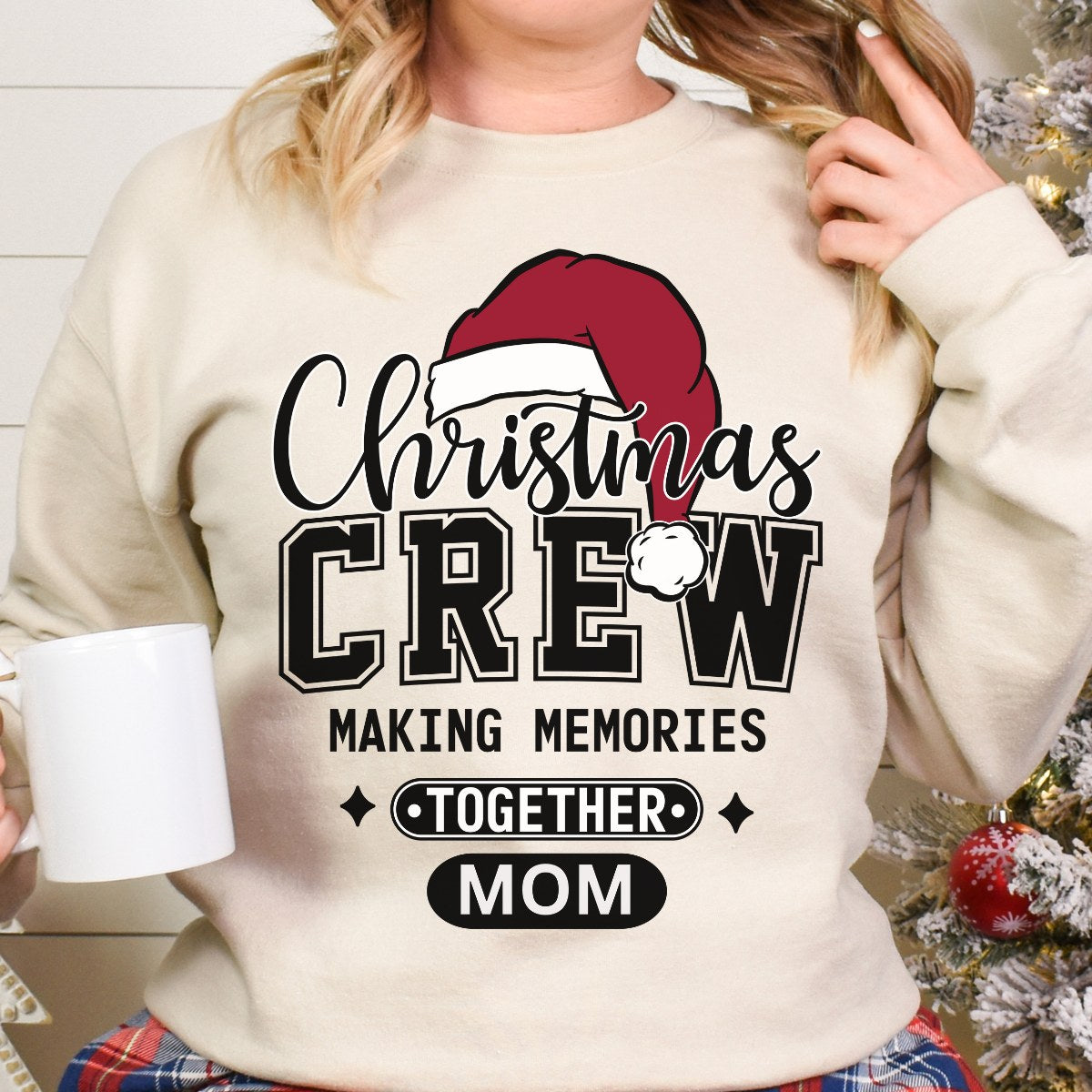 Christmas Crew (MOM): Making Memories Together Crewneck Sweatshirt | Cozy Holiday Apparel for Christmas Lovers