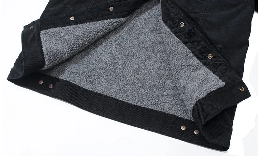 Black jacket with gray fleece lining on a white background