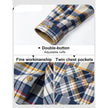 Plaid shirt with features highlighted on a white background, featuring the Magcomsen brand.