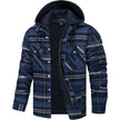 Blue plaid jacket with quilted lining on a white background