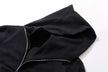 Black jacket with a zipper on a white background