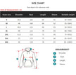 Size chart for a hoodie with measurements in centimeters and weight ranges.