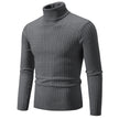 Gray turtleneck sweater on a white background