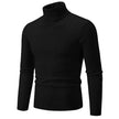 Black turtleneck sweater on a white background
