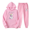 Pink hoodie and pants set with a bear design and 'Lil Peep' text on a white background