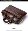 Luxury Genuine Leather Men's Briefcase-front top view
