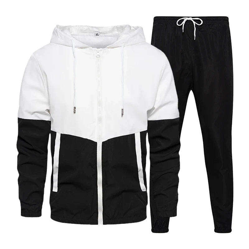 Black and white tracksuit on a white background