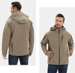 Beige jacket shown from front and back on a white background