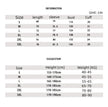 Size chart and suggestion table for clothing measurements in centimeters.
