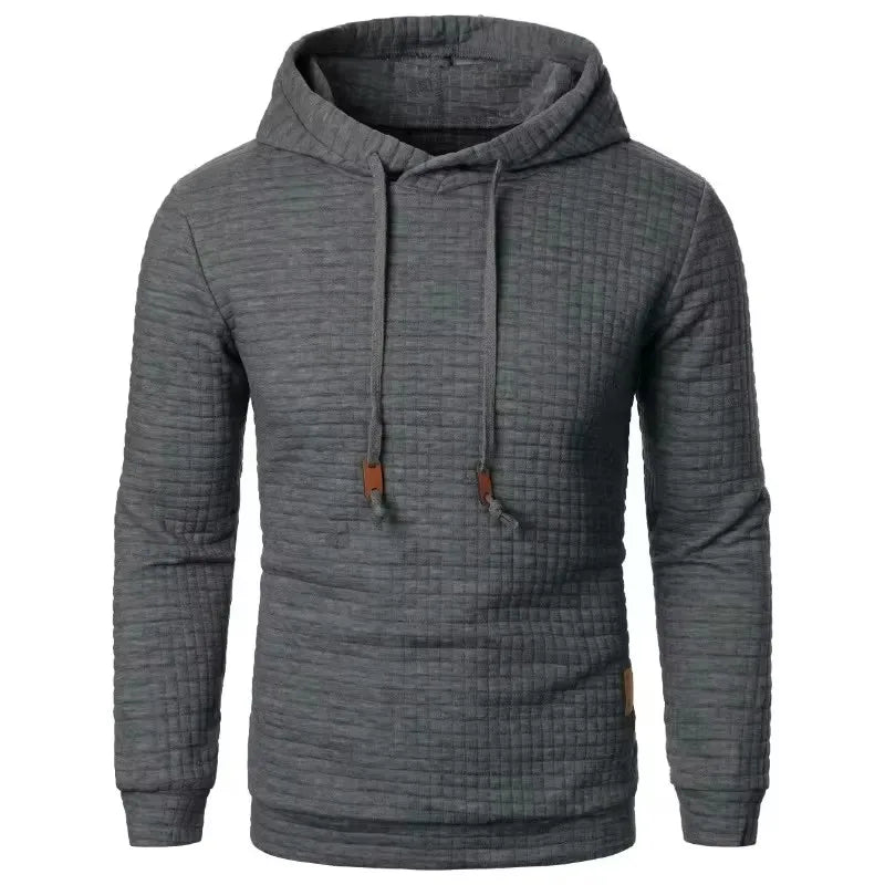 Gray textured hoodie on a white background
