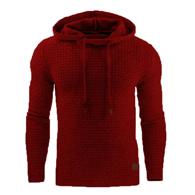 Red textured hoodie on a white background