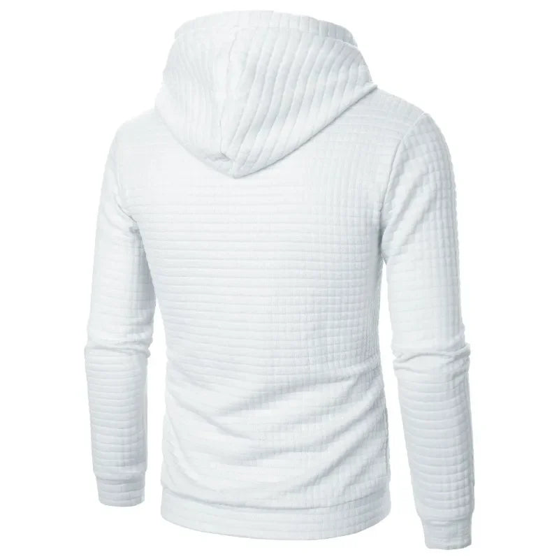White textured hoodie on a white background