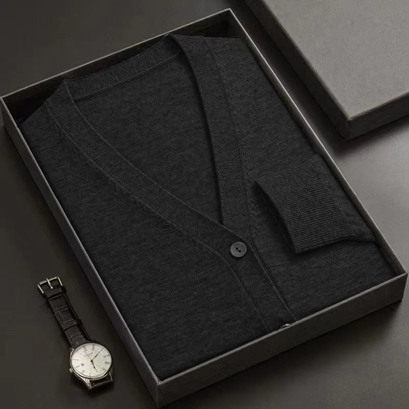Men’s V-Neck Cardigan Sweatercoat