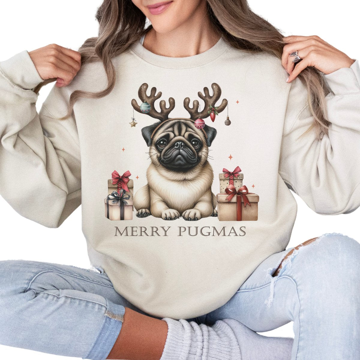 Merry Pugmas Crewneck Sweatshirt