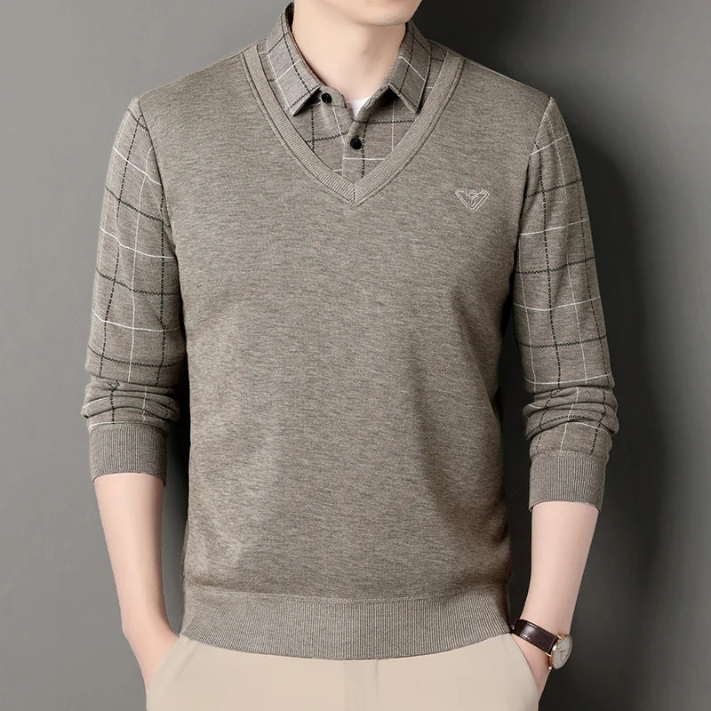 Fleece Knitted Preppy Sweater