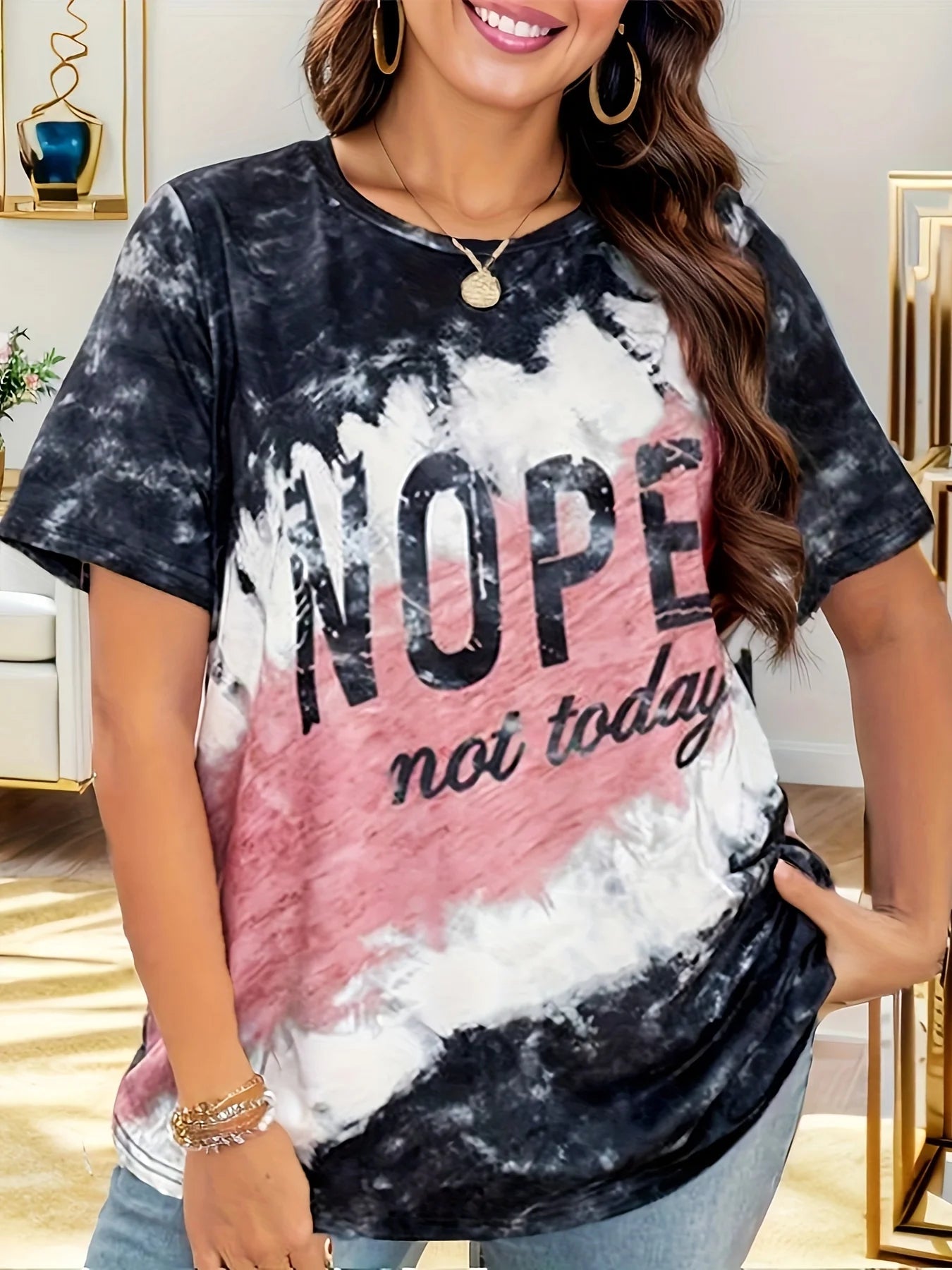 Nope. Not Today -Tie-Dye Oversized Tee