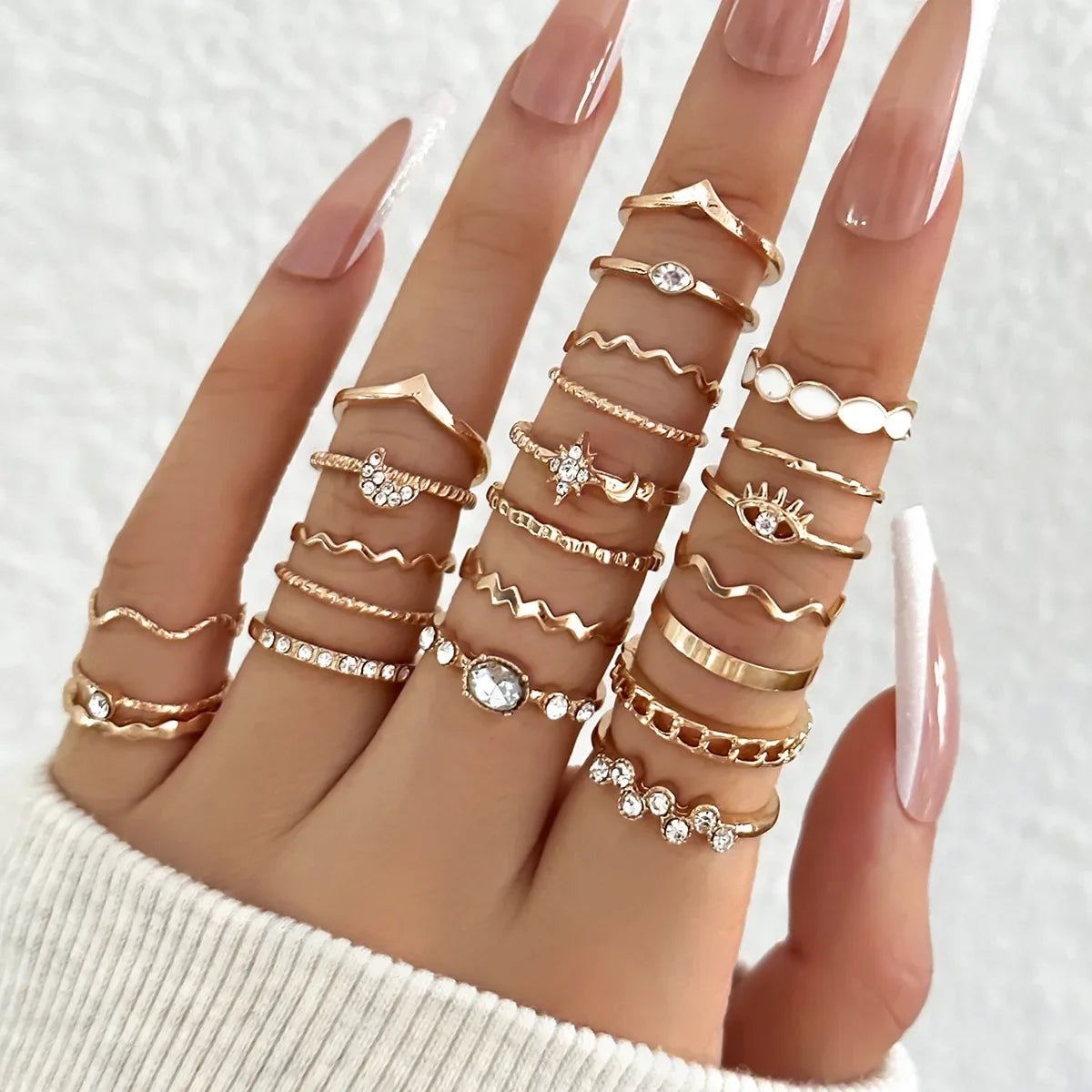 COTB | Jewelry | Bling Stackable Rings | 23pcs Set Rings