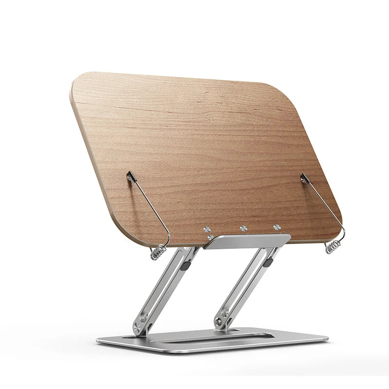 Adjustable 360° Rotating Wooden Book Stand – Minimalist Ergonomic Desk Accessory