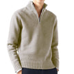 Beige half-zip sweater worn by a person on a white background with 'Animal Game' branding.