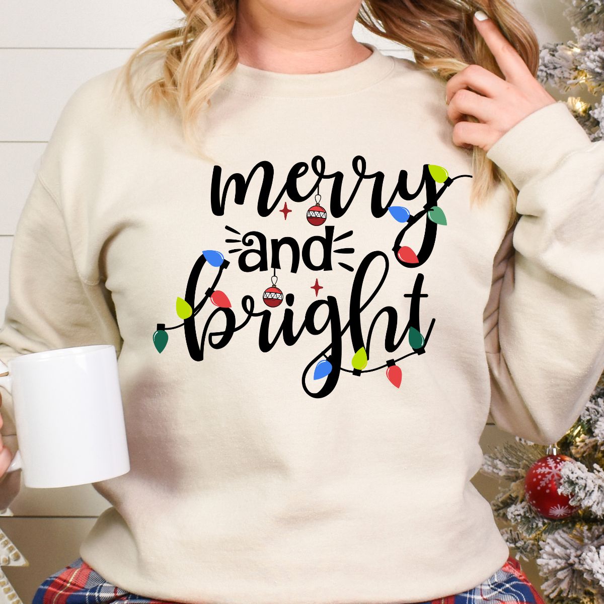 Merry and Bright Sweatshirt, Christmas Sweatshirt, Family Christmas Sweatshirt, Christmas Sweatshirts for Women, Merry Christmas Sweatshirt