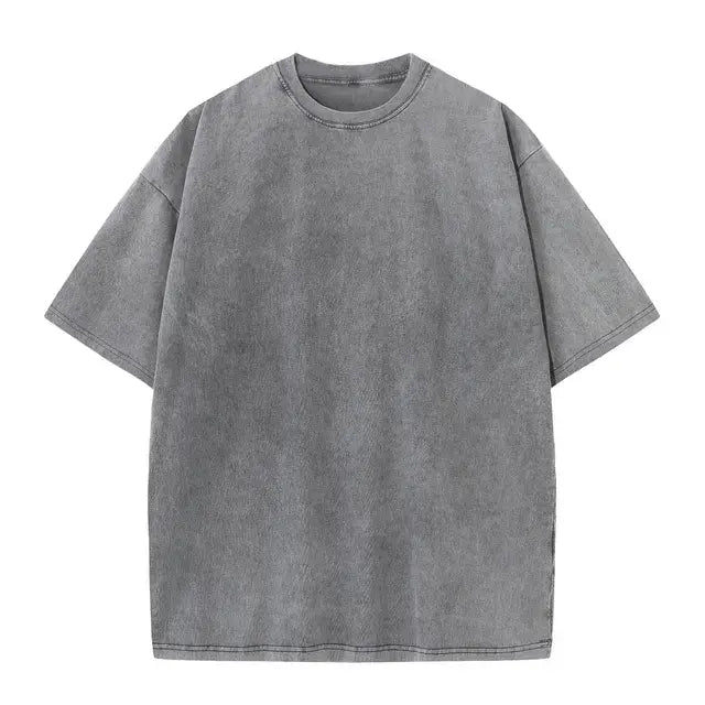 Retro Charm Cotton Drop-Shoulder T-Shirt